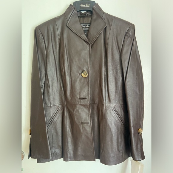 Terry Lewis Classic Luxuries Chocolate Brown Leather Jacket - Picture 1 of 11